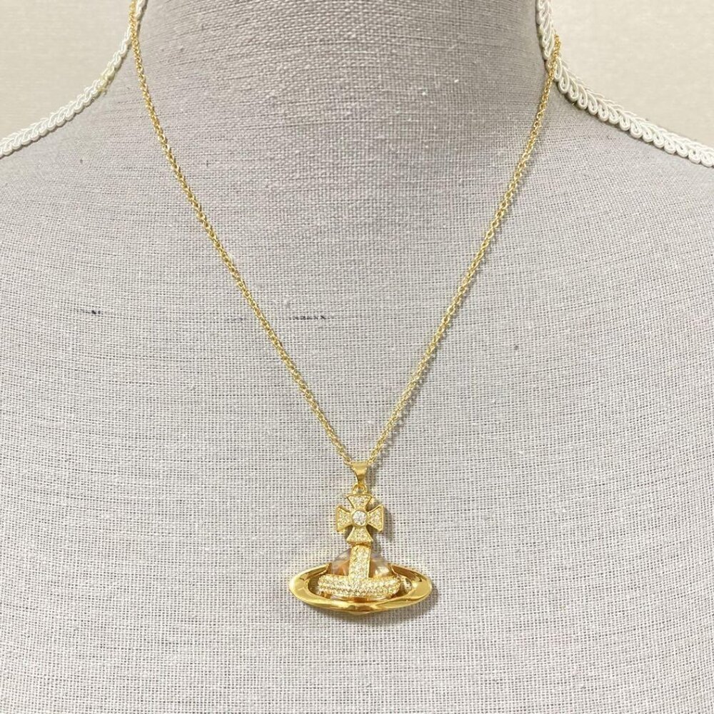 Vivienne Westwood Necklace Orb Gold w/drawstring [EJ651
